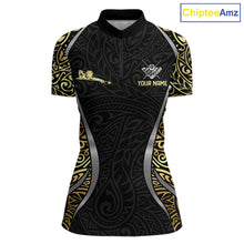 Load image into Gallery viewer, Personalized 8 Ball Pool Crown Women Billiard Shirts Gold And Silver Tribal Billiard Pool Jerseys NYN2894