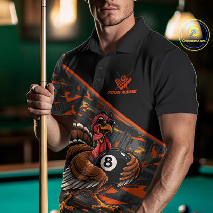 Custom Funny Turkey 8 Ball Billiard Shirts For Men Thanksgiving Pool Billiard Team Outfits NYN4157