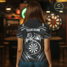 Load image into Gallery viewer, Silver Light Dragon Dartboard Custom Women Darts Polo League Shirts Dragon Dart Jerseys NYN2237