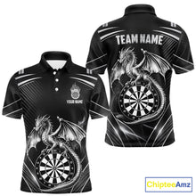 Load image into Gallery viewer, Silver Light Dragon Dartboard Custom Men Darts Polo League Shirts Dragon Dart Jerseys NYN2237