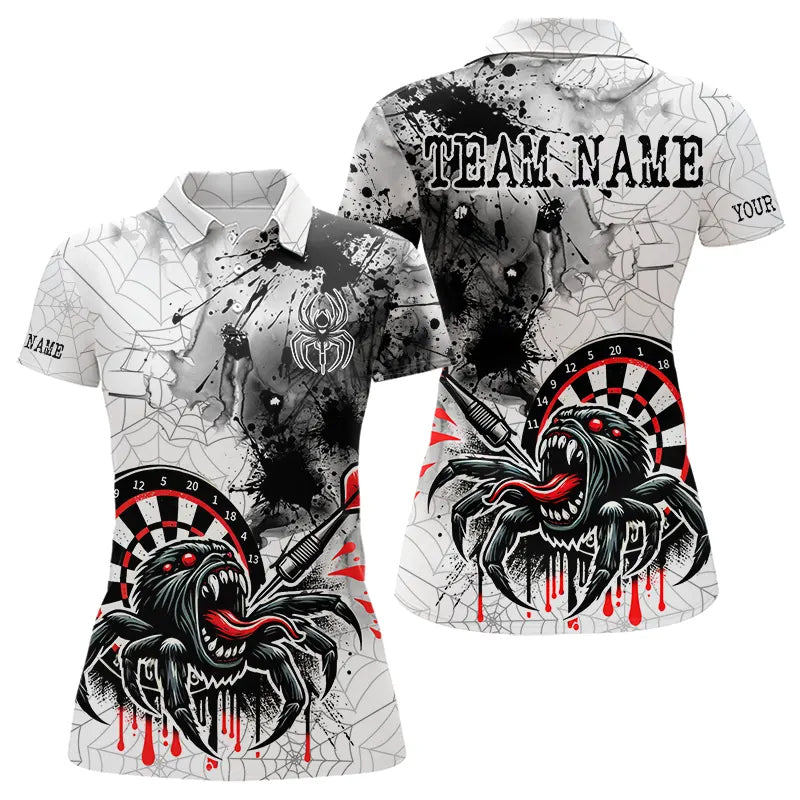 Personalized Dripping Black And Red Spider Dart Shirts For Women, Custom Dart Jerseys NYN0009