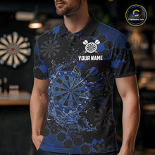 Load image into Gallery viewer, Watering Dartboard Darts Shirt For Men Custom Splatter Blue Hexagon Dart Team Jerseys NYN3117