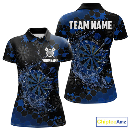 Watering Dartboard Darts Shirt For Women Custom Splatter Blue Hexagon Dart Team Jerseys NYN3117