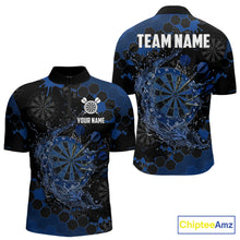 Load image into Gallery viewer, Watering Dartboard Darts Shirt For Men Custom Splatter Blue Hexagon Dart Team Jerseys NYN3117