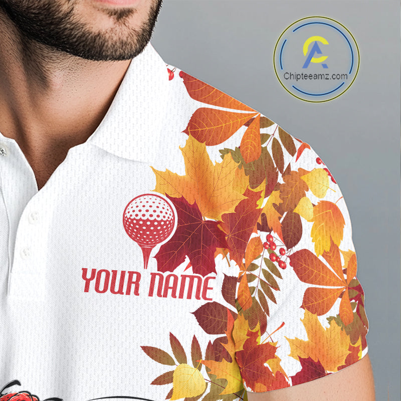 Funny Turkey Men Golf Polo Shirts Custom Thanksgiving Men's Golf Outfits, Unique Golf Gifts NYN4171