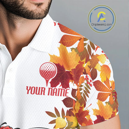 Funny Turkey Men Golf Polo Shirts Custom Thanksgiving Men's Golf Outfits, Unique Golf Gifts NYN4171