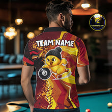 Load image into Gallery viewer, Yellow And Red Splatter 8 Ball Pool Billiard Shirts For Men Custom Funny Duck Billiard Team Apparel NYN3300