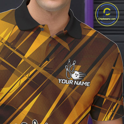 Neon Yellow Funny Beer Bowling Shirt For Men Custom Beer Bowling League Polo & 1/4-Zip Jersey NYN4178