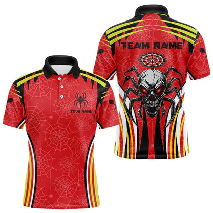 Personalized Black And Red Spider Dart Shirts For Men, Custom Dart Team Jerseys NYN0017
