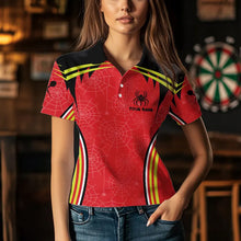 Load image into Gallery viewer, Personalized Black And Red Spider Dart Shirts For Women, Custom Dart Team Jerseys NYN0017