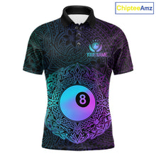 Load image into Gallery viewer, Custom Blue &amp; Purple Tribal 8 Ball Billiard Jersey For Men Billiard Clothes Billiard Team Shirts NYN2924