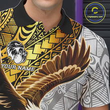 Load image into Gallery viewer, White And Gold Tribal Pattern Billiard Jersey For Men Custom Eagle 8 Ball Billiard Team Shirts NYN2926