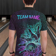 Load image into Gallery viewer, Blue &amp; Purple Tribal Pattern Bowling Ball Jersey For Men Custom Tribal Team Shirts Bowling League NYN2928