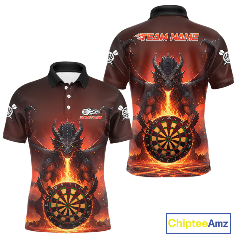 Fire Flame Dragon Red Darts Custom Men Darts Jersey Flaming Darts League Shirt NYN2040