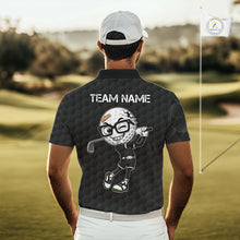 Load image into Gallery viewer, Funny Golfer Polos Team Outfits Black Golf Ball Pattern Jerseys For Men, Best Mens Golf Shirts NYN3316