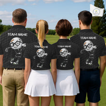 Load image into Gallery viewer, Funny Golfer Polos Team Outfits Black Golf Ball Pattern Jerseys For Men, Best Mens Golf Shirts NYN3316