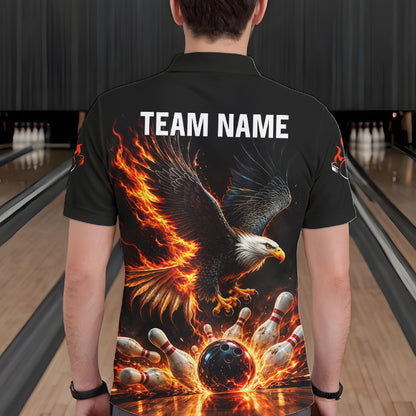 Cosmic Neon Bowling Polo 1/4-Zip Shirt For Men Custom Pink Glowing Butterfly Bowling Jersey Team Uniform NYN4626