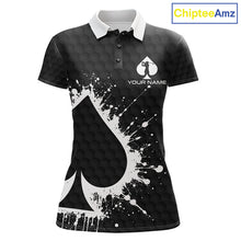Load image into Gallery viewer, Poker splatter golf polo shirt for women custom name golf team apparel