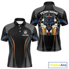 Load image into Gallery viewer, Custom Wolf With Beer Funny Dart Polo Shirts For Men Dart Team Jerseys NYN1552