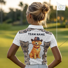 Load image into Gallery viewer, Personalized Cowboy Pattern White Golf Ball Womens Golden Golf Polo Shirts Custom Name Golf Gifts NYN3151
