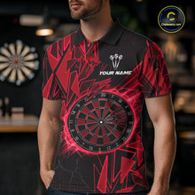 Load image into Gallery viewer, Red Broken Glass Dartboard Lightning Dart Shirt Custom Dart Jersey For Men, Gifts For Dart Players NYN3336