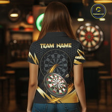 Load image into Gallery viewer, Black And Gold Horror Wolf Dart Shirts For Women Custom Thunder Dartboard Dart Team Name Jerseys NYN3625