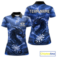 Load image into Gallery viewer, Lightning Dragon Blue Dartboard Custom Dart Men Polo Shirt Outfits Dart Jerseys NYN1787