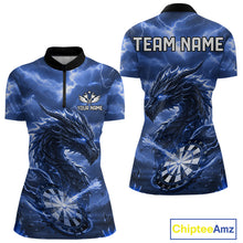 Load image into Gallery viewer, Lightning Dragon Blue Dartboard Custom Dart Men Polo Shirt Outfits Dart Jerseys NYN1787