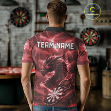 Load image into Gallery viewer, Lightning Dragon Red Dartboard Custom Dart Men Polo Shirt Outfits Dart Jerseys NYN1788