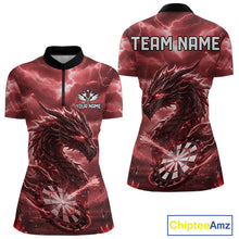Load image into Gallery viewer, Lightning Dragon Red Dartboard Custom Dart Men Polo Shirt Outfits Dart Jerseys NYN1788