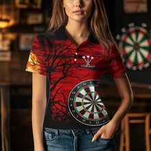 Load image into Gallery viewer, Custom Wolf With Red Eyes Dartboard Dart Shirts For Women Outfits Dart Tournament Gifts NYN0039