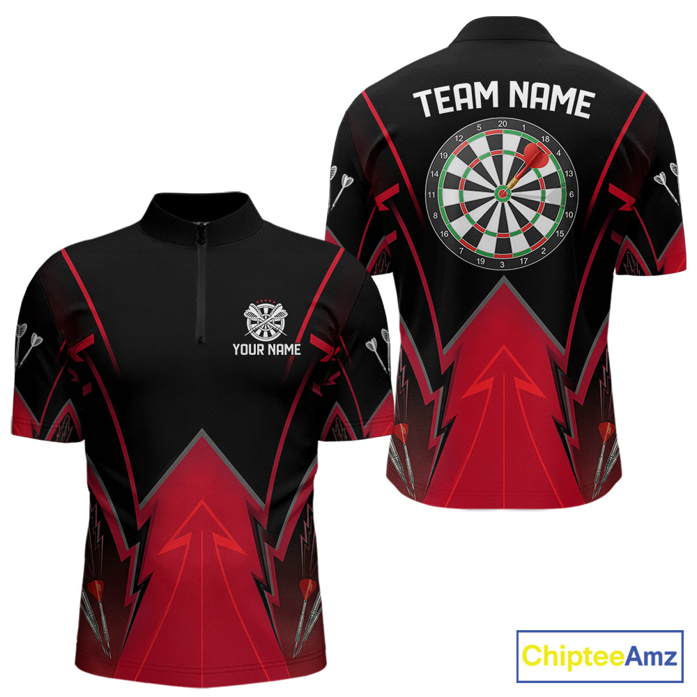 Personalized Blue Dartboard & Arrow Darts Polo & 1/4-Zip Shirt For Men Dart Team Jerseys NYN2945