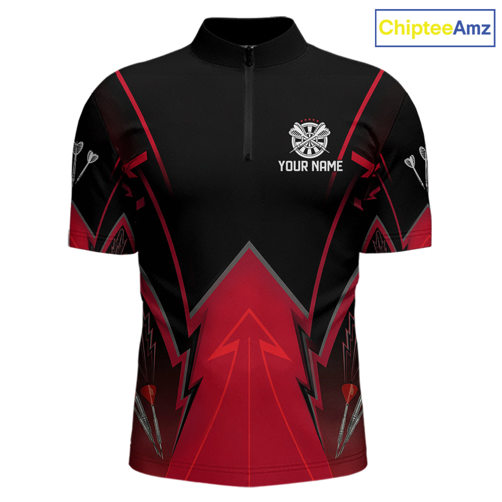 Personalized Blue Dartboard & Arrow Darts Polo & 1/4-Zip Shirt For Men Dart Team Jerseys NYN2945