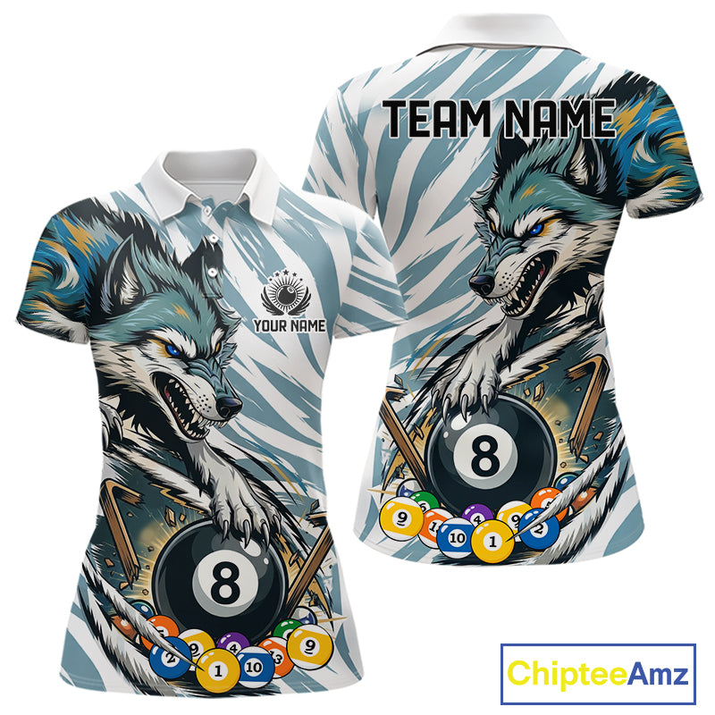 Personalized Wolf Claws 8 Ball Billiard Pool Shirt Custom Funny Billiard 3D Team Attire For Women NYN2951