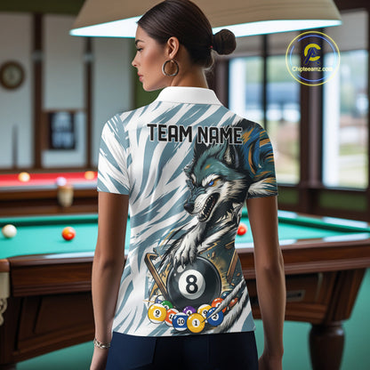 Personalized Wolf Claws 8 Ball Billiard Pool Shirt Custom Funny Billiard 3D Team Attire For Women NYN2951