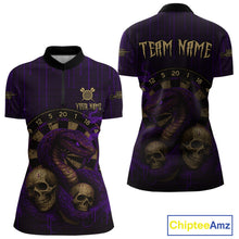 Load image into Gallery viewer, Purple Dripping Cobra Dartboard Custom Women Quarter-Zip Darts Shirt Grunge Skull Darts Jersey NYN1797