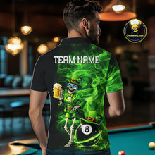 Load image into Gallery viewer, Fire Flame Shamrock Skeleton St Patrick's Day Men Billiard Shirts Custom Pool 8 Balls Billiard Attire NYN2741