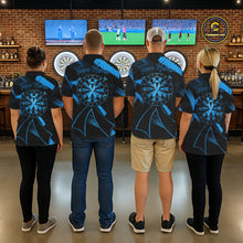 Load image into Gallery viewer, Custom Black &amp; Blue Grunge Ribbon Dart Shirts For Women Prostate Cancer Awareness Darts Team Jersey NYN3346