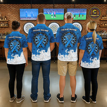 Load image into Gallery viewer, White &amp; Blue Grunge Ribbons Pattern Prostate Cancer Dart Shirt For Women Custom Dart Team Jerseys NYN3348