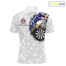 Load image into Gallery viewer, American flag skull eagle grey camo darts shirt for men patriotic outfit