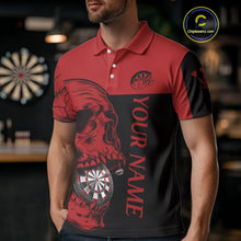 Load image into Gallery viewer, Custom Red Black Skull Dartboards Dart Shirts For Men, Dart Team Jerseys NYN0050