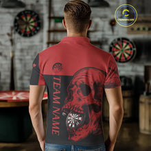 Load image into Gallery viewer, Custom Red Black Skull Dartboards Dart Shirts For Men, Dart Team Jerseys NYN0050