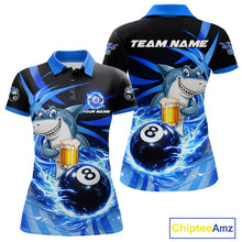 Load image into Gallery viewer, Thunder Lighting Blue 8 Ball Billiard Pool Shirt For Women Custom Funny Shark Billiard Team Appeal NYN2766