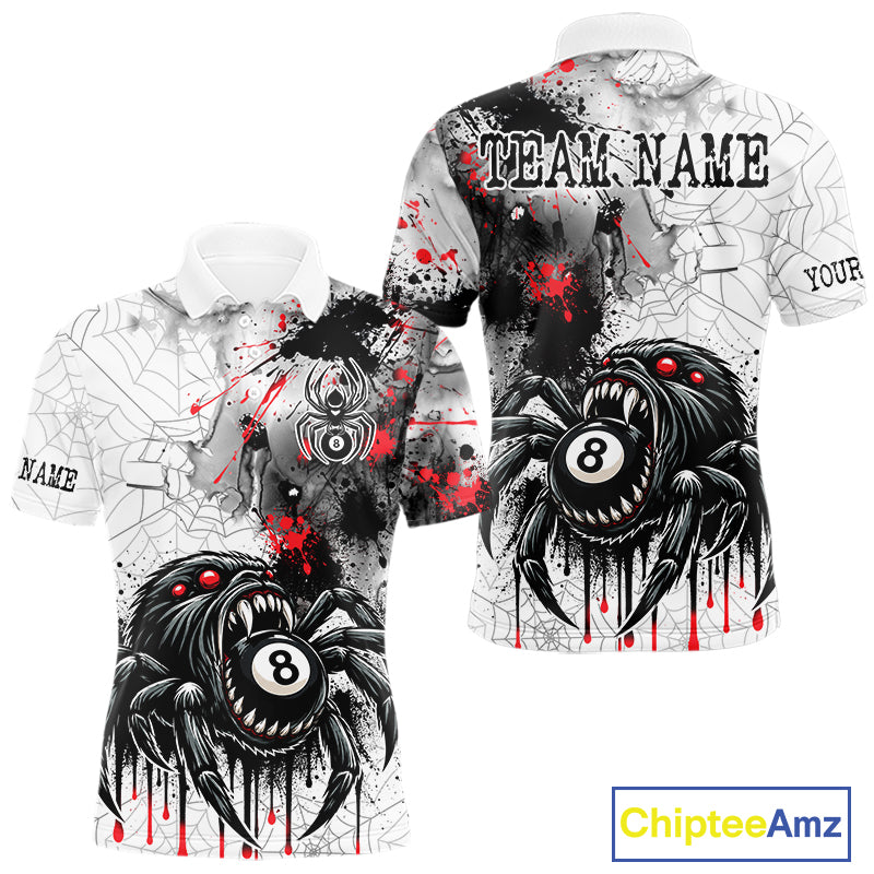 Personalized Splash Black And Red Spider 8 Ball Billiard Shirt For Men Custom Pool Billiard Jersey NYN4337