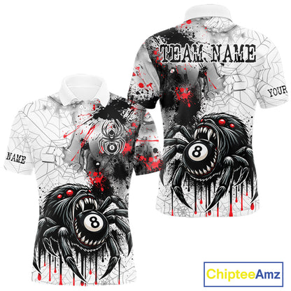Personalized Splash Black And Red Spider 8 Ball Billiard Shirt For Men Custom Pool Billiard Jersey NYN4337