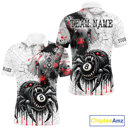 Personalized Splash Black And Red Spider 8 Ball Billiard Shirt For Men Custom Pool Billiard Jersey NYN4337