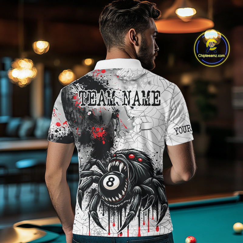 Personalized Splash Black And Red Spider 8 Ball Billiard Shirt For Men Custom Pool Billiard Jersey NYN4337