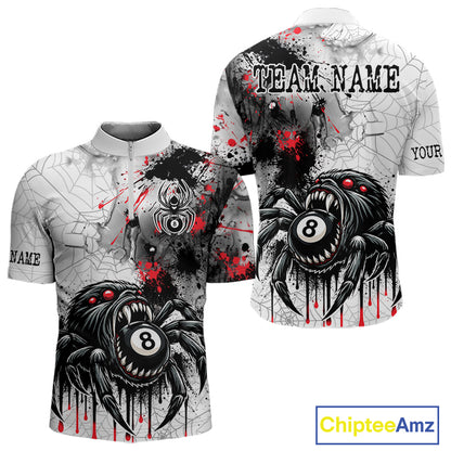 Personalized Splash Black And Red Spider 8 Ball Billiard Shirt For Men Custom Pool Billiard Jersey NYN4337