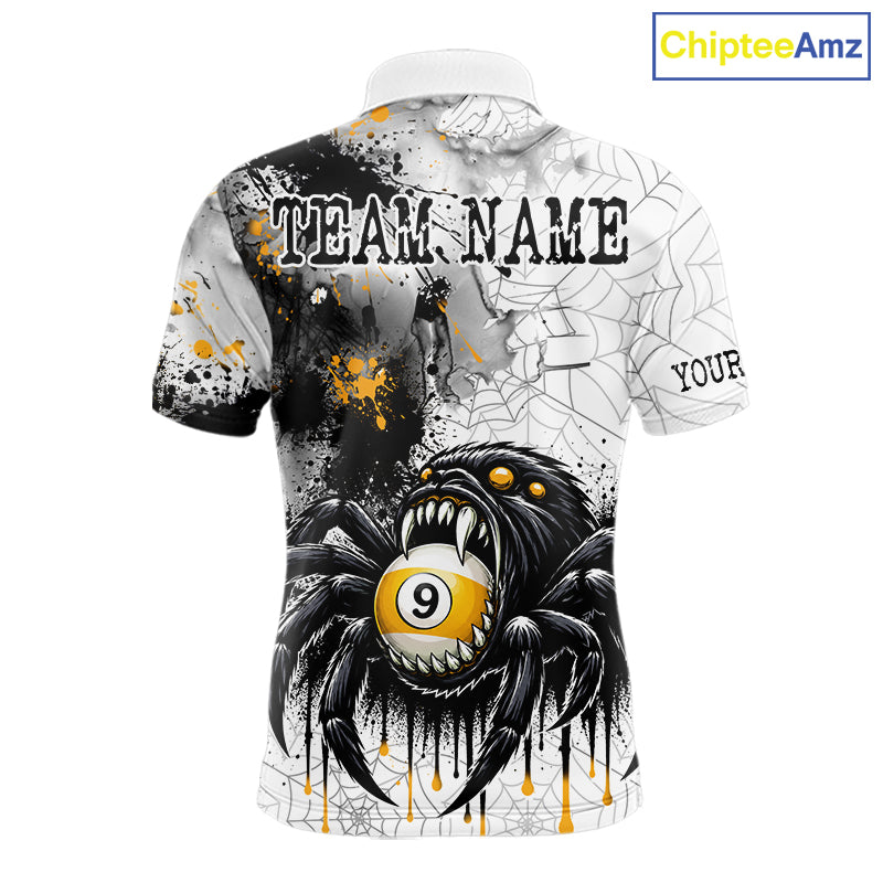 Splash Black And Yellow Spider 8 Ball & 9 Ball Billiard Shirt For Men Custom Pool Billiard Jersey NYN4338