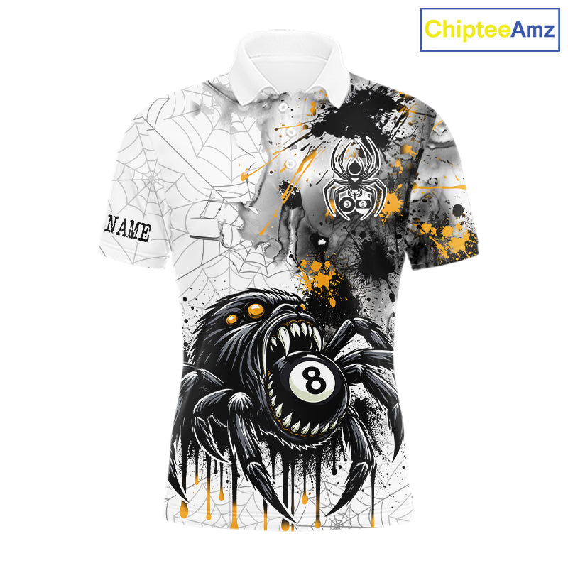 Splash Black And Yellow Spider 8 Ball & 9 Ball Billiard Shirt For Men Custom Pool Billiard Jersey NYN4338